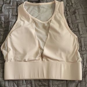 Fabletics Clare Midi Sports Bra Blush